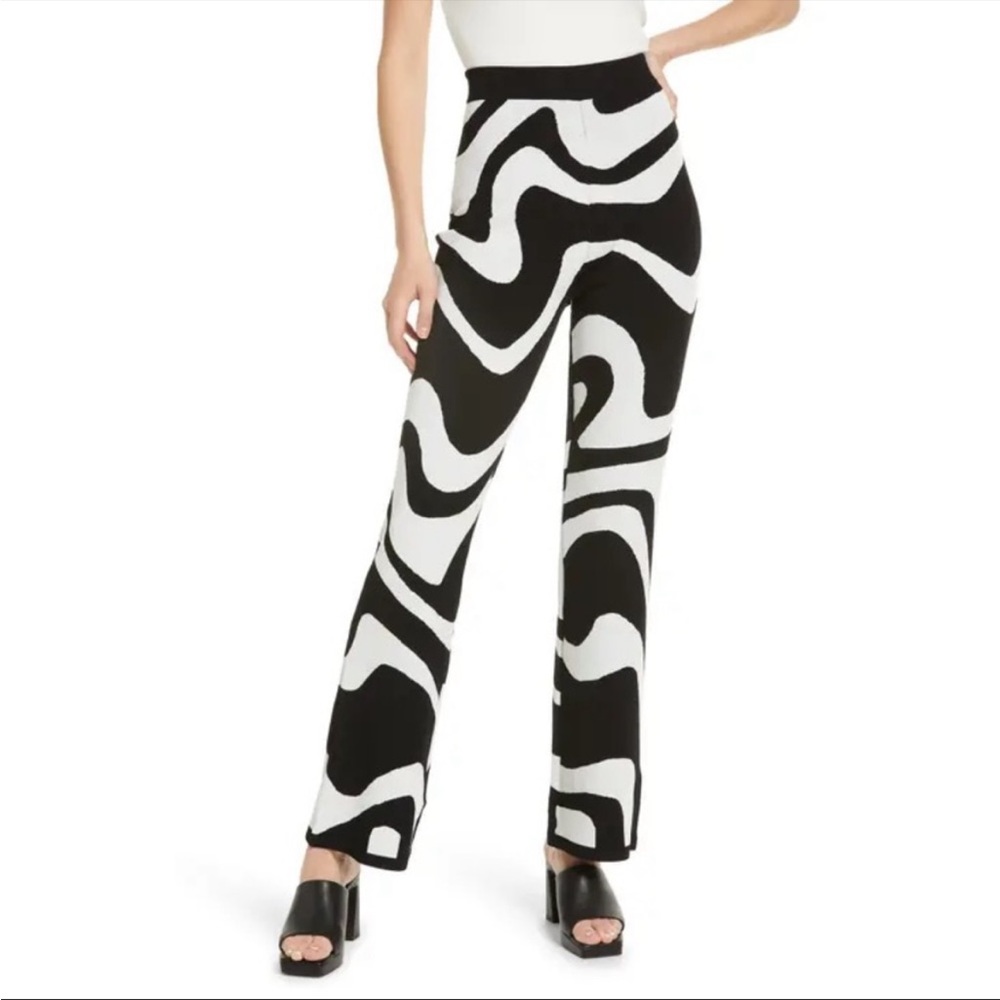 & Other Stories Flared Jacquard Knit Trousers